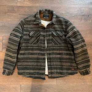 Jachs NY Sherpa Lined Button Up Jacket Mens Olive Green XXL